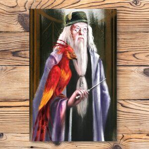 Harry Potter Professor Albus Dumbledore & Fawkes The Phoenix Refrigerator Magnet